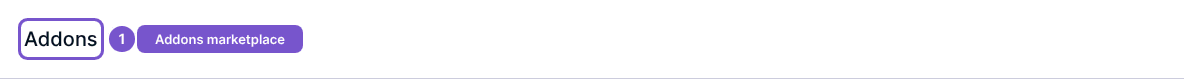 Addons marketplace heading.