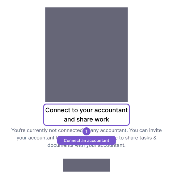 My Accountant connection area explaining that no accountant is connected.