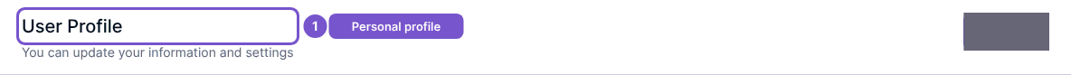 User Profile heading and guidance to update personal information and settings.