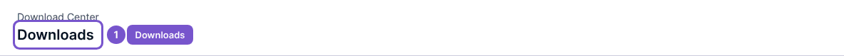 Download Center with the Downloads heading