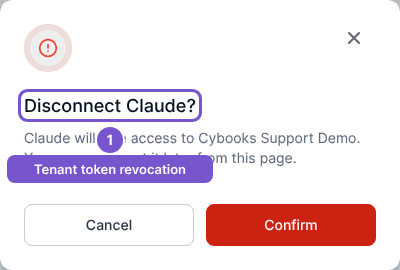 Disconnect Claude confirmation dialog with Cancel and Confirm buttons