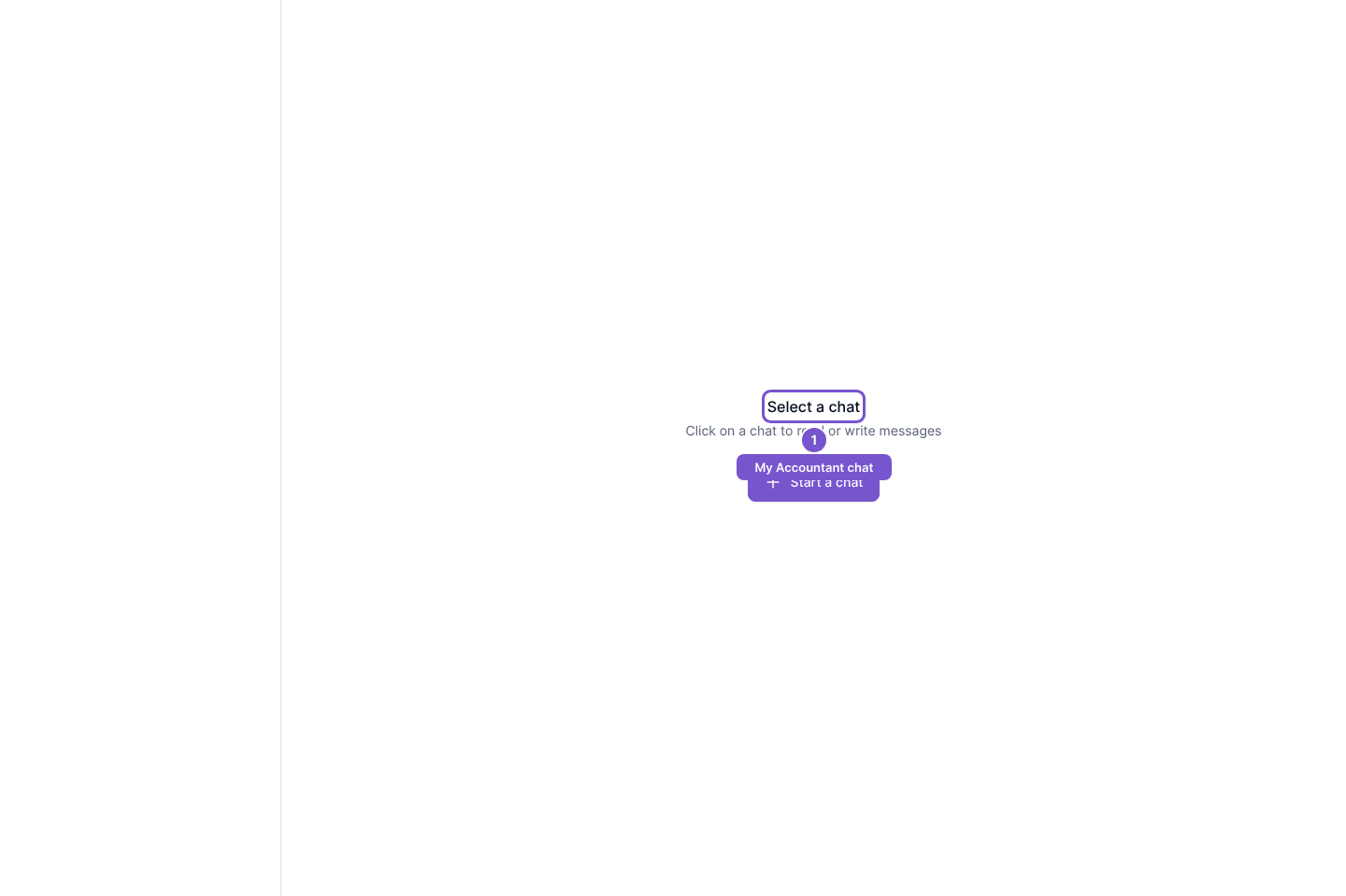Portal My Accountant chat showing Select a chat