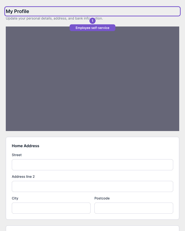 Employee My Profile page with a Home Address section