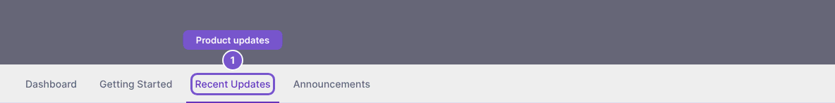 Home navigation with Recent Updates highlighted